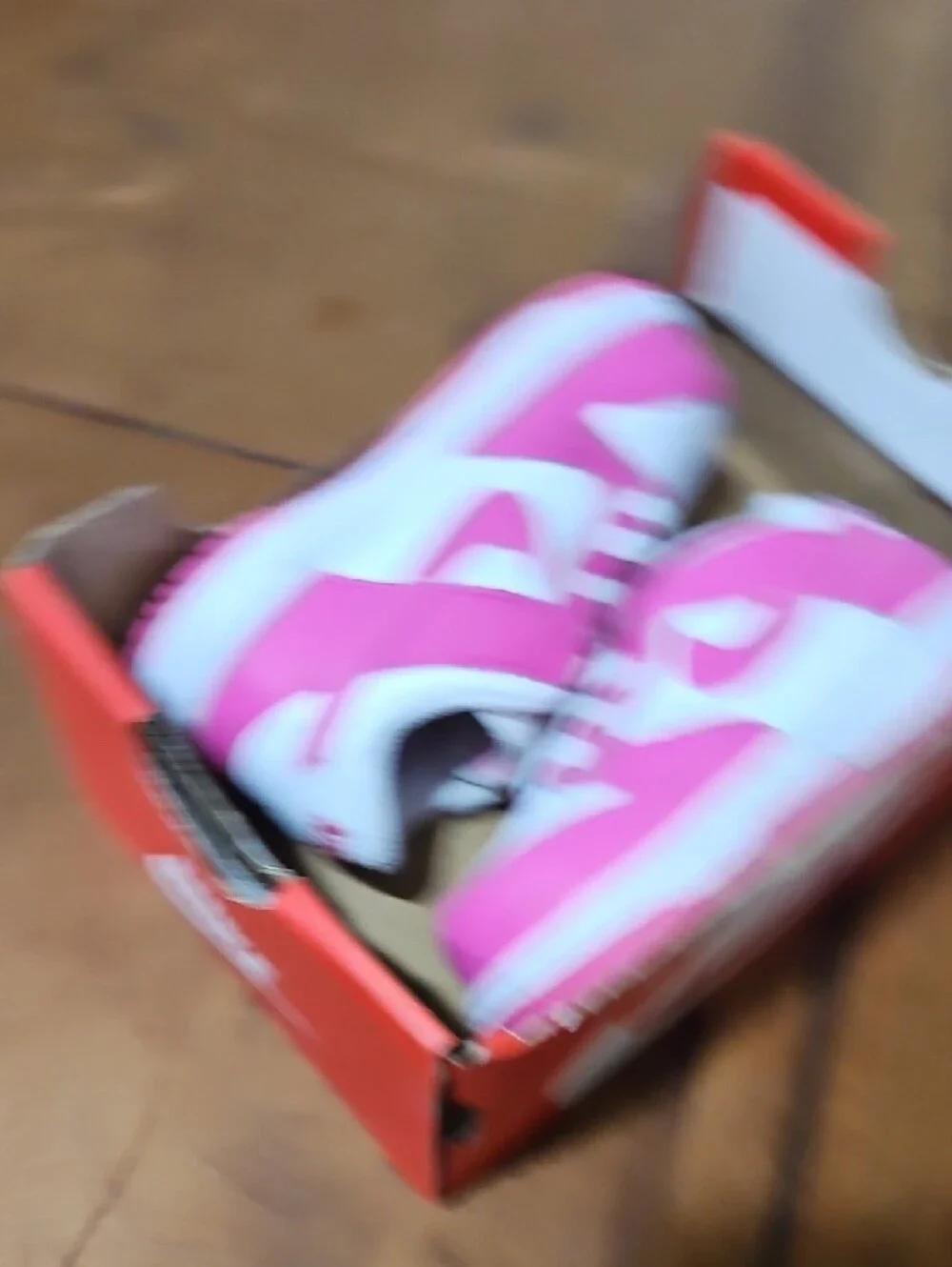 Nike Kids Pink and White Low-Top Sneakers Dunk Lows Sz 5c.  NIB